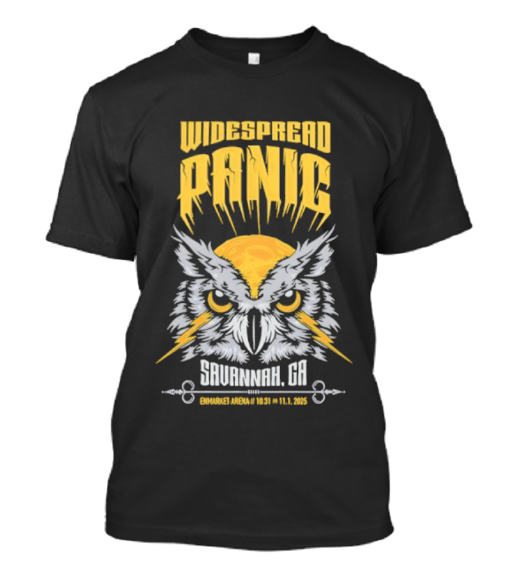 Widespread Panic Savannah GA October 31 2025 Owl Design T-Shirt