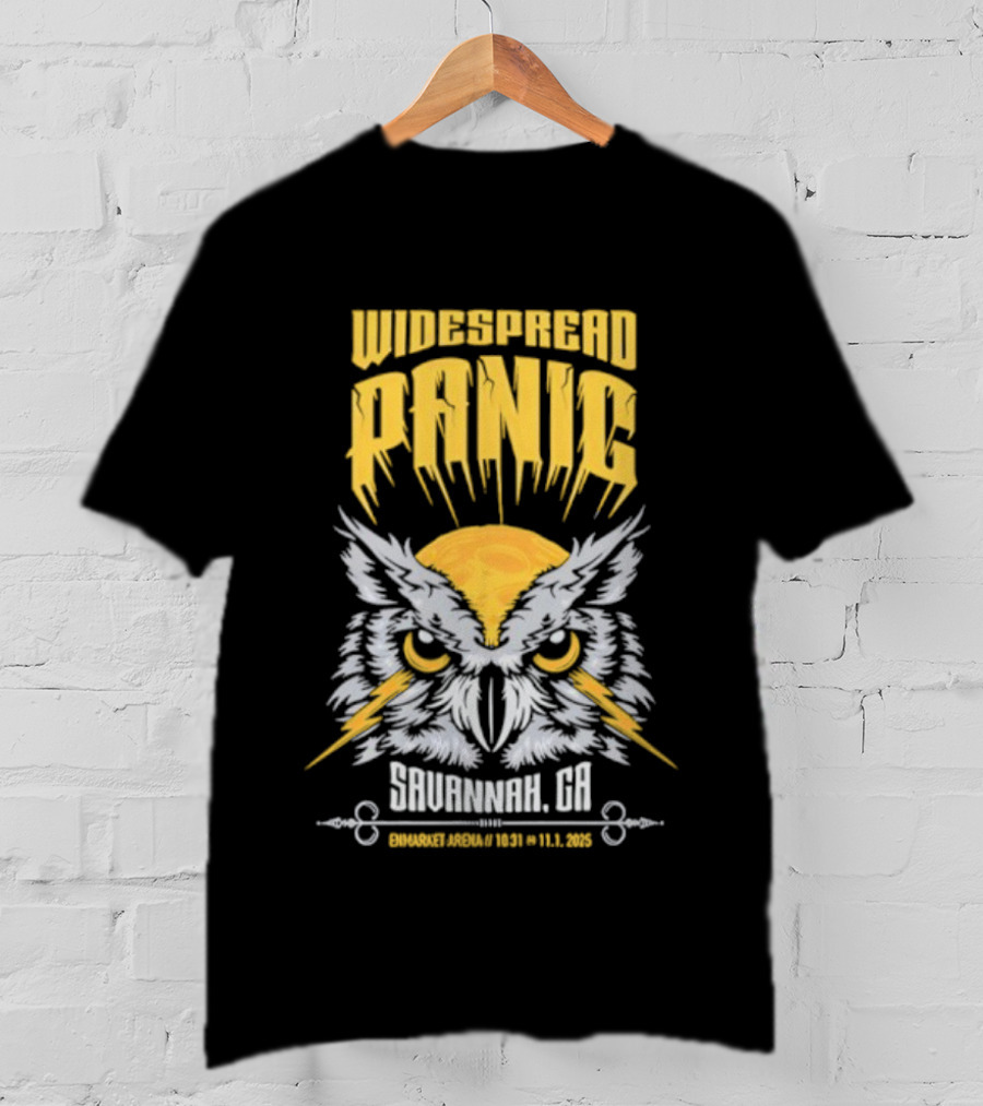 Widespread Panic Savannah GA October 31 2025 Owl Design T-Shirt