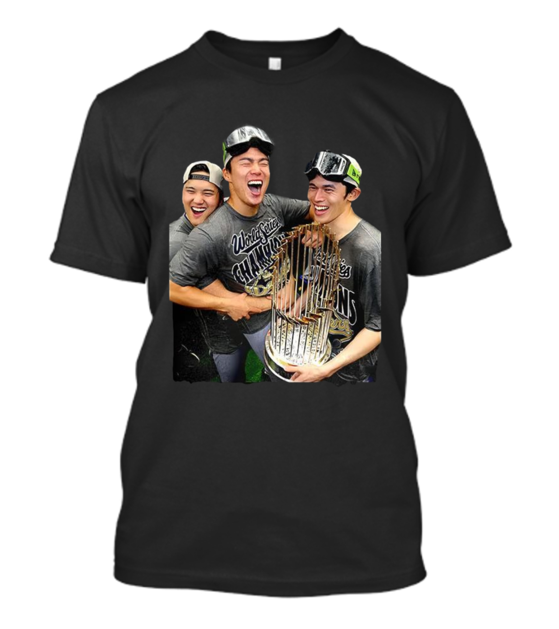 World Series Champions 2025 Yoshinobu Yamamoto Rōki Sasaki Shohei Ohtani Celebration T-Shirt