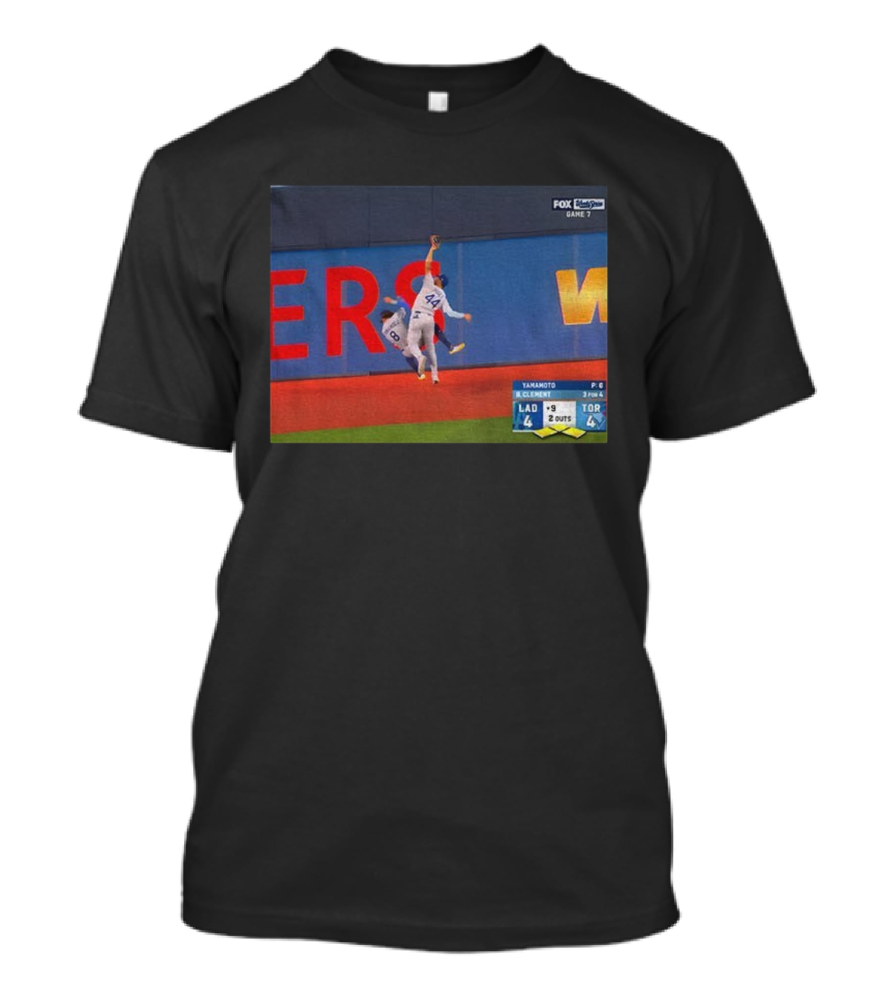 FOX MLB Game 7 Los Angeles Dodgers Kiké Hernández Andy Pages World Series T-Shirt