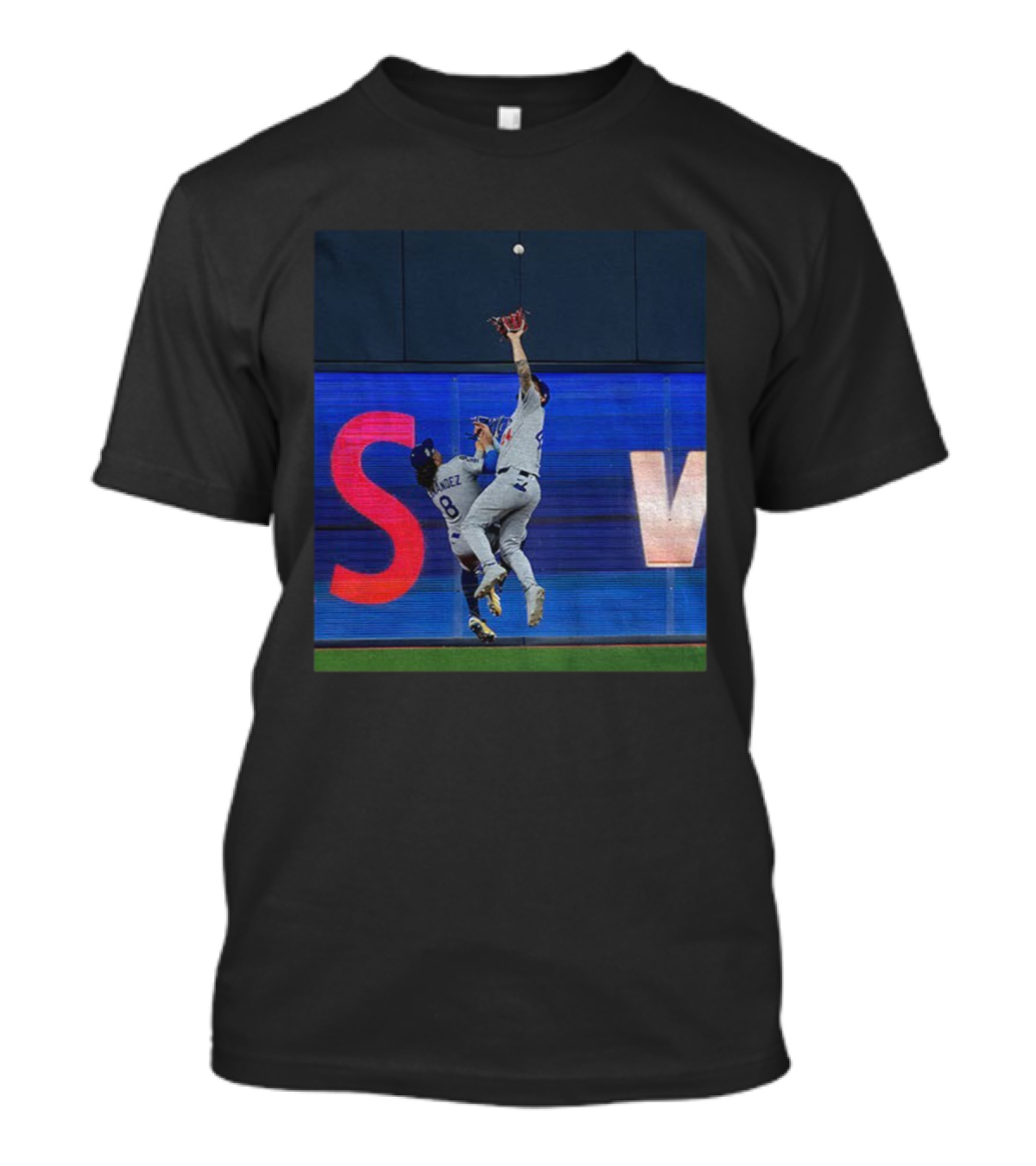 Kike Hernandez Andy Pages Dodgers Catch MLB World Series Action T-Shirt