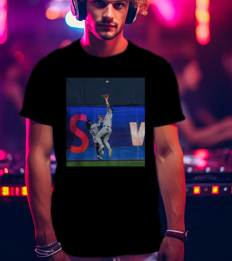 Kike Hernandez Andy Pages Dodgers Catch MLB World Series Action T-Shirt