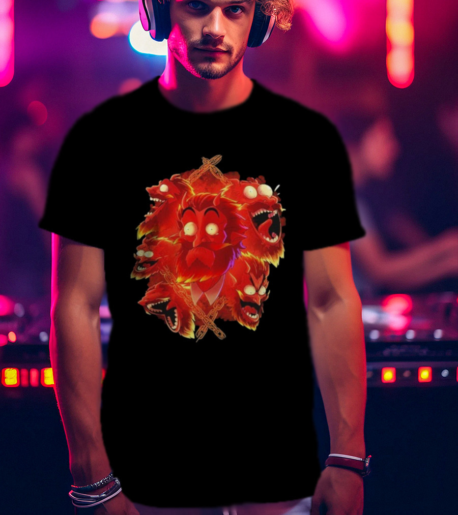 Legends Of Avantris Gideon Laughing Fiery Demon Faces T-Shirt