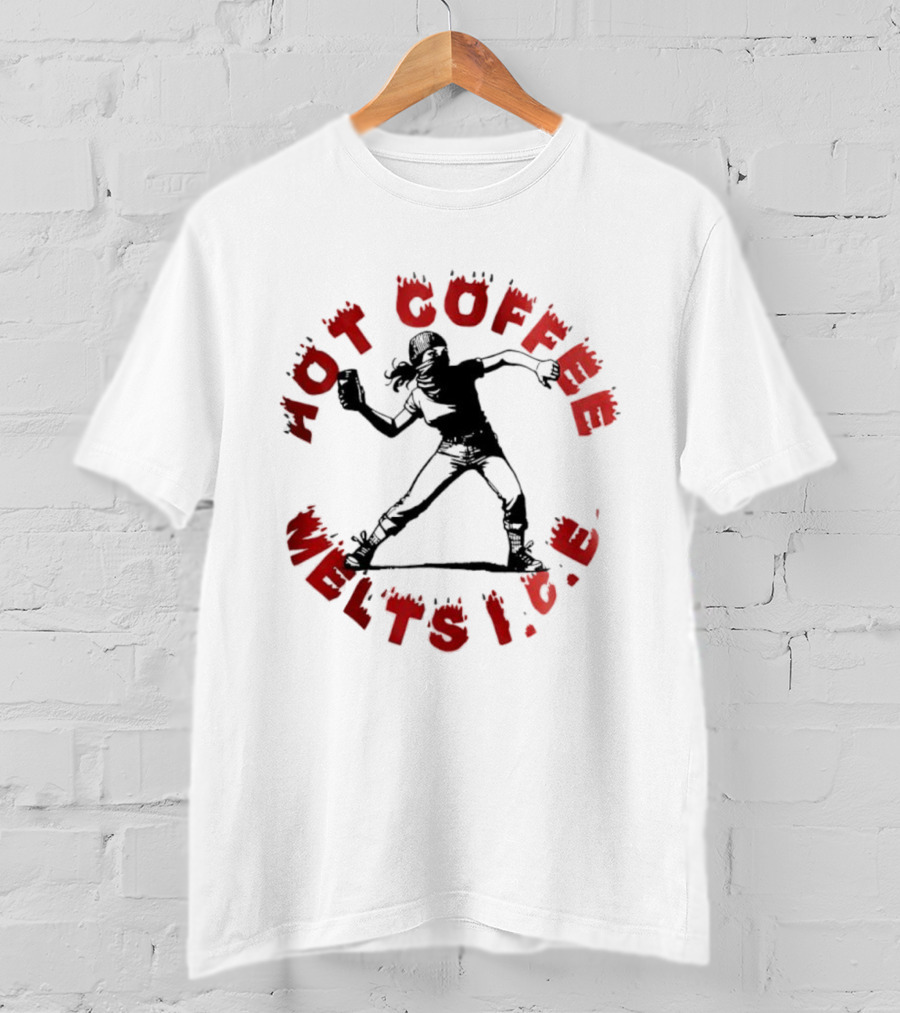 Hot Coffee Melts ICE Roller Derby Girl T-Shirt
