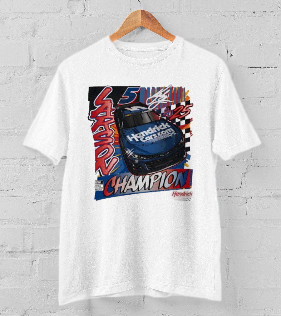 Kyle Larson 5 Champion Hendrick Cars 2025 NASCAR Cup Series T-Shirt