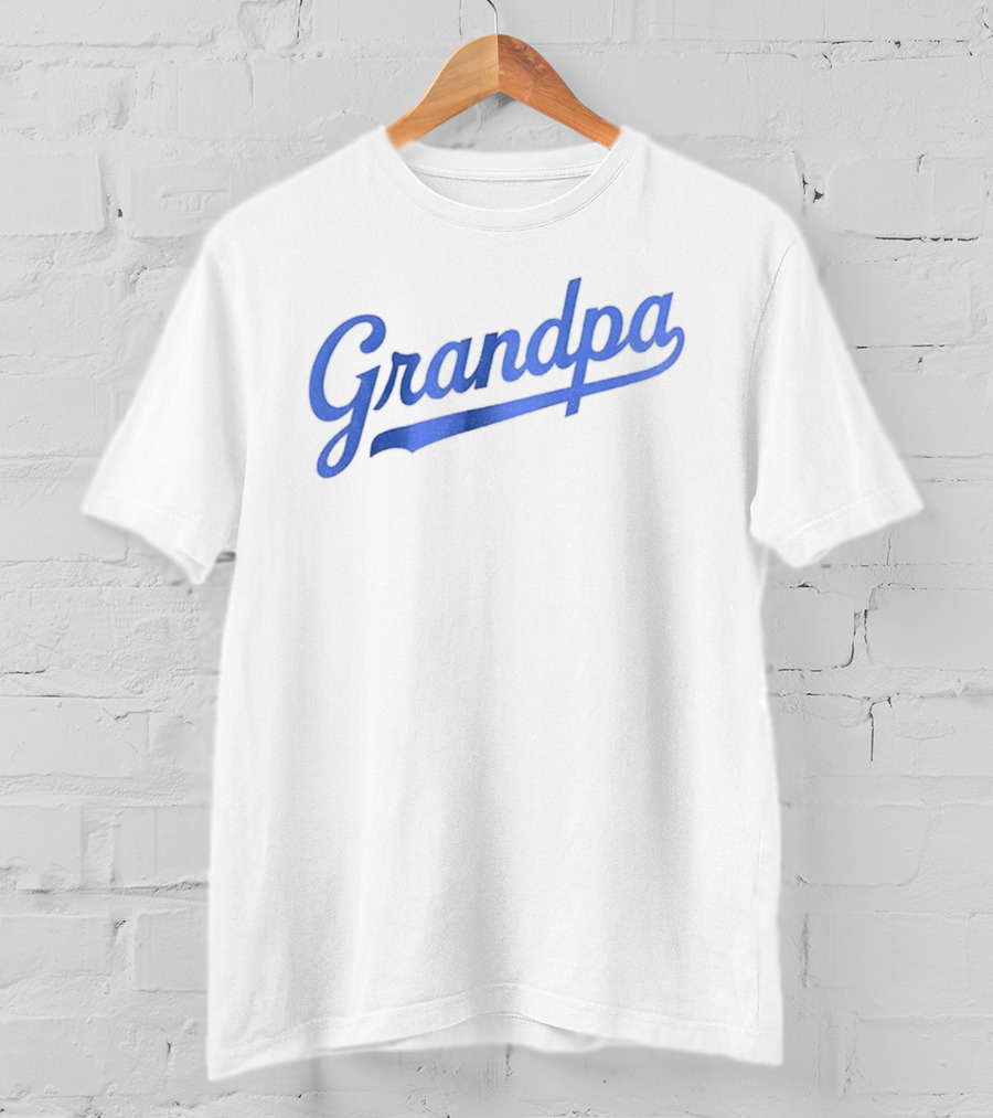 LA Dodgers Baseball Grandpa Styled Text T-Shirt