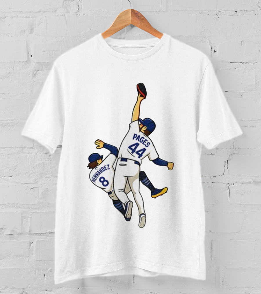 Pages Hernandez 9th Inning Catch World Series Dodgers 44 Number 8 Baseball T-Shirt