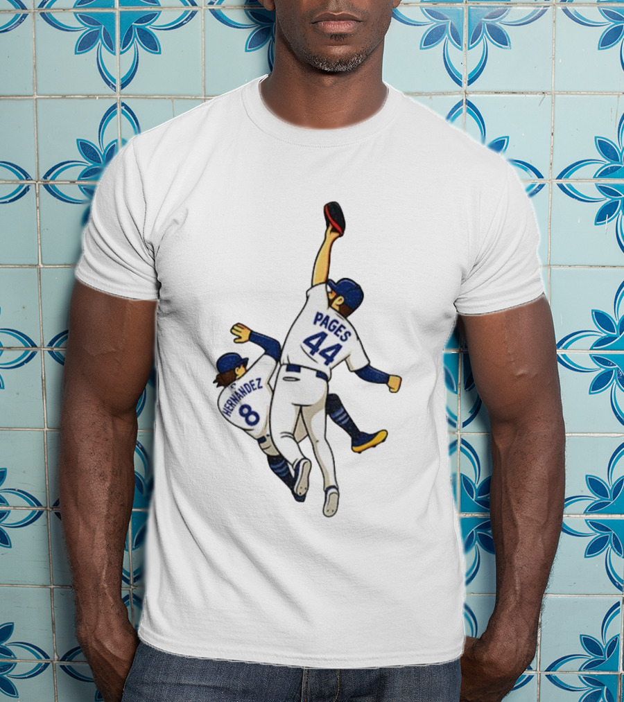 Pages Hernandez 9th Inning Catch World Series Dodgers 44 Number 8 Baseball T-Shirt