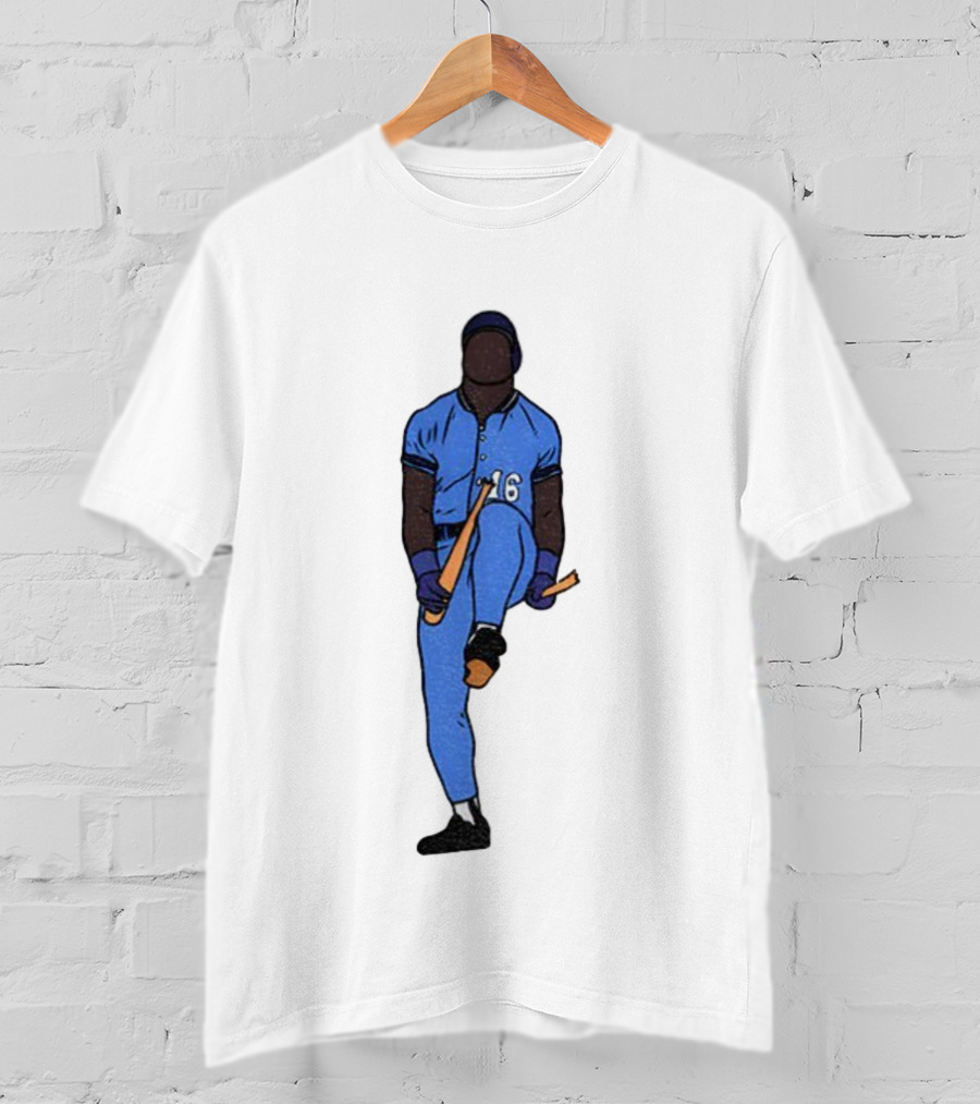 Bo Bichette Field Breaker Action Baseball Number 16 Blue Uniform T-Shirt