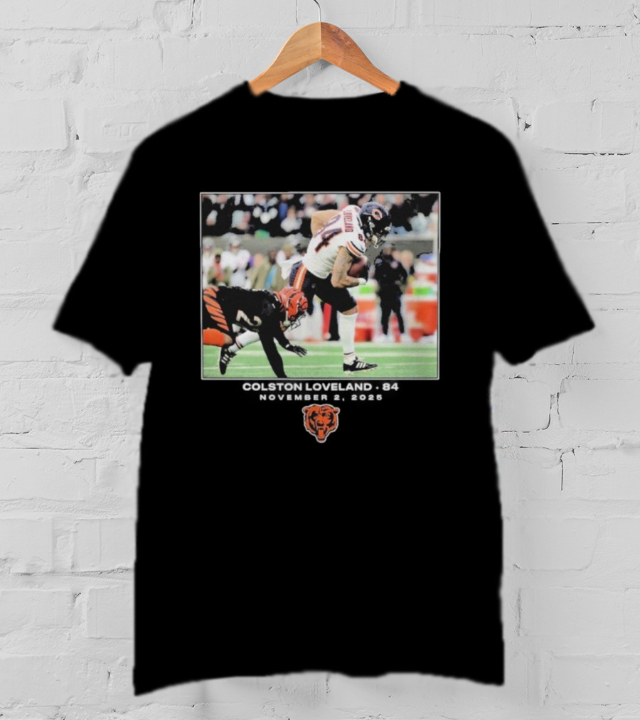 Colston Loveland #84 Chicago Bears NFL Week 8 November 2 2025 T-Shirt