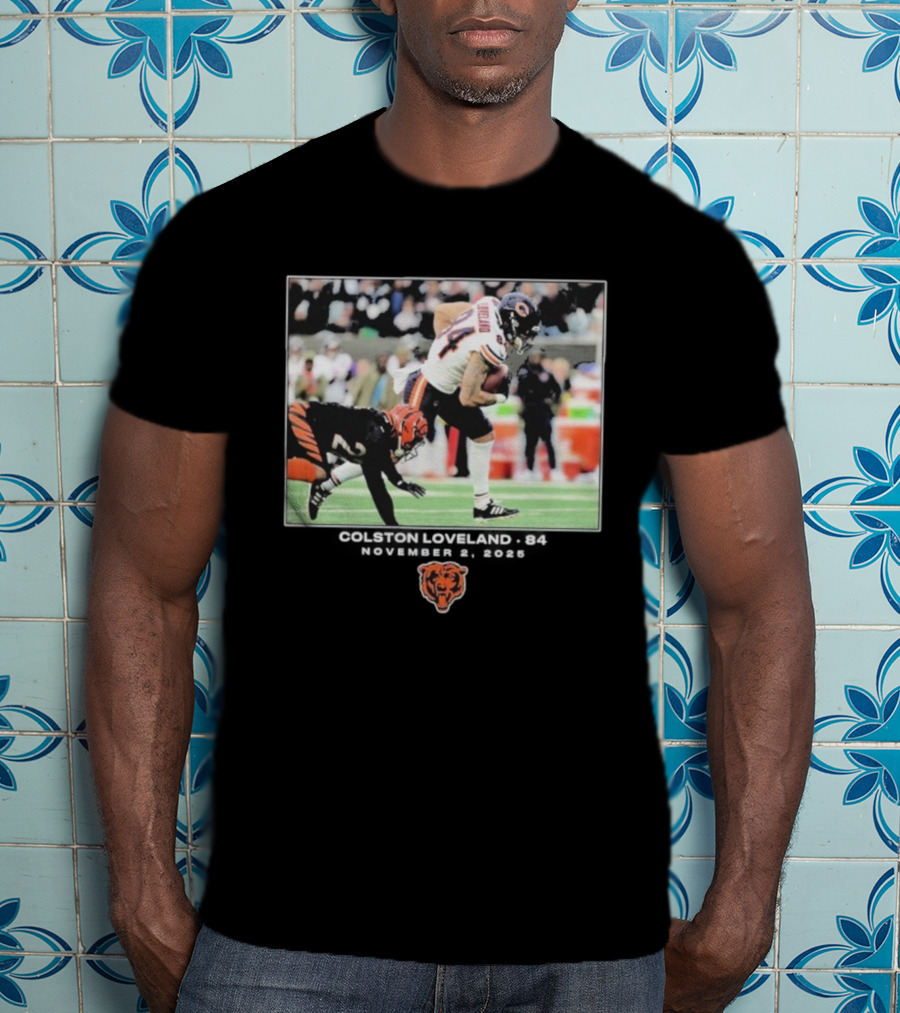 Colston Loveland #84 Chicago Bears NFL Week 8 November 2 2025 T-Shirt