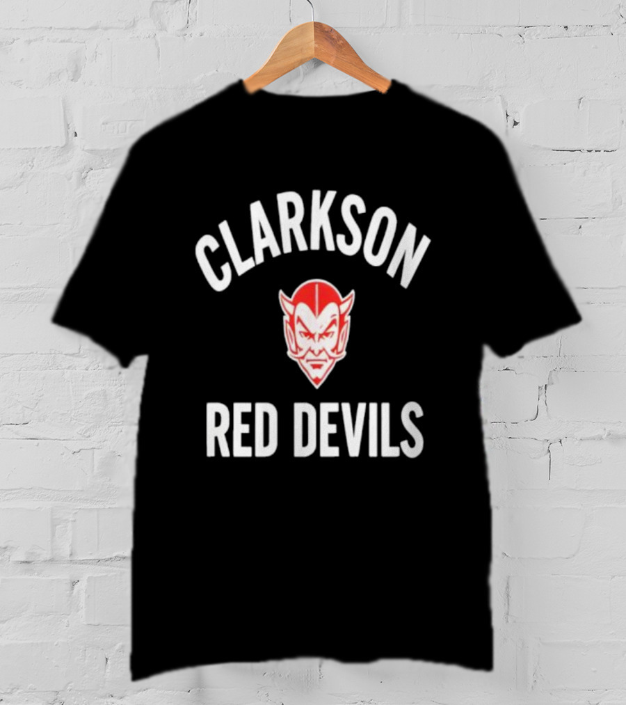 CLARKSON RED DEVILS Vintage Sports Team Emblem T-Shirt