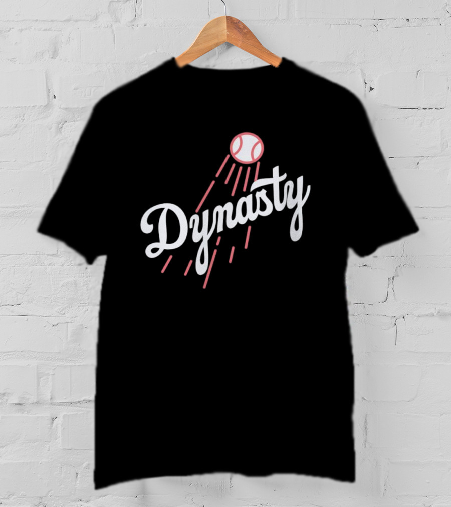 Dynasty Baseball Script With Red Streaked Ball T-Shirt