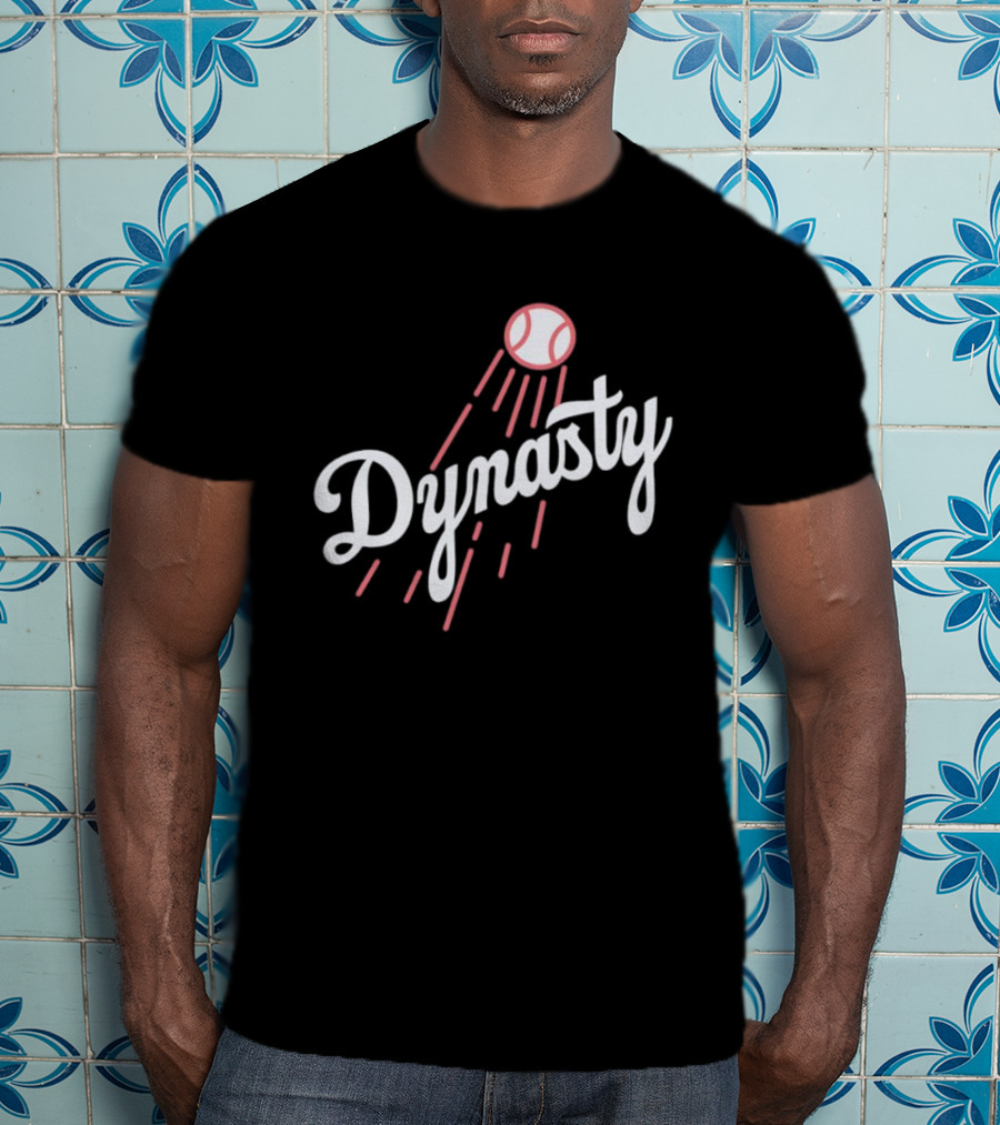 Dynasty Baseball Script With Red Streaked Ball T-Shirt