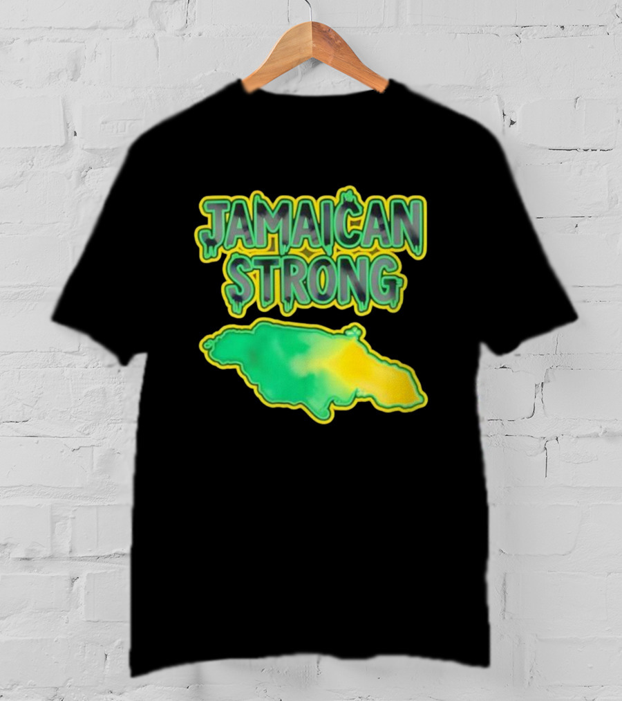 Jamaican Strong Watercolor Country Map T-Shirt