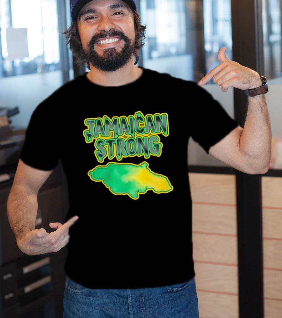 Jamaican Strong Watercolor Country Map T-Shirt