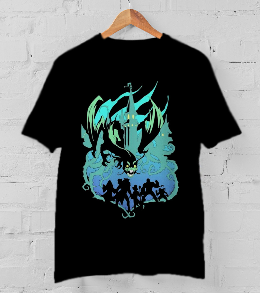 Legends Of Avantris Witchlight Jabberwock Fantasy Tower And Dragon Scene T-Shirt