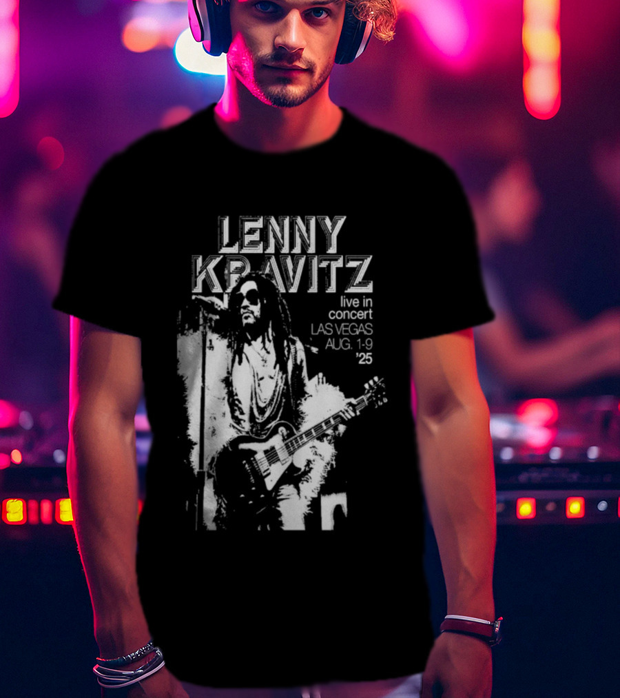 Lenny Kravitz Live In Concert Las Vegas Aug 10 2025 Tour T-Shirt
