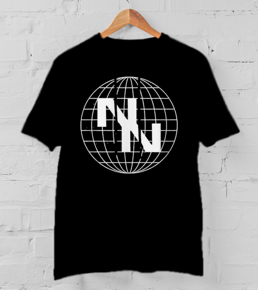 Now Now Digital World Globe Grid Overlay Design T-Shirt
