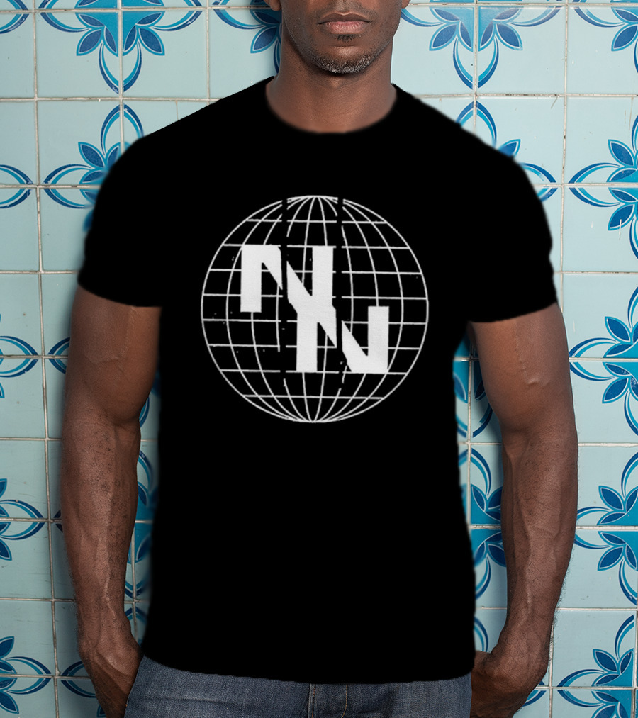 Now Now Digital World Globe Grid Overlay Design T-Shirt