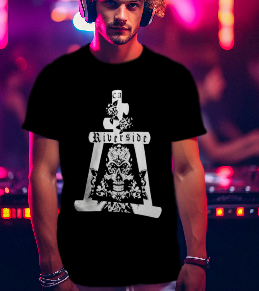Riverside California Mission Inn Bell Skull Design T-Shirt