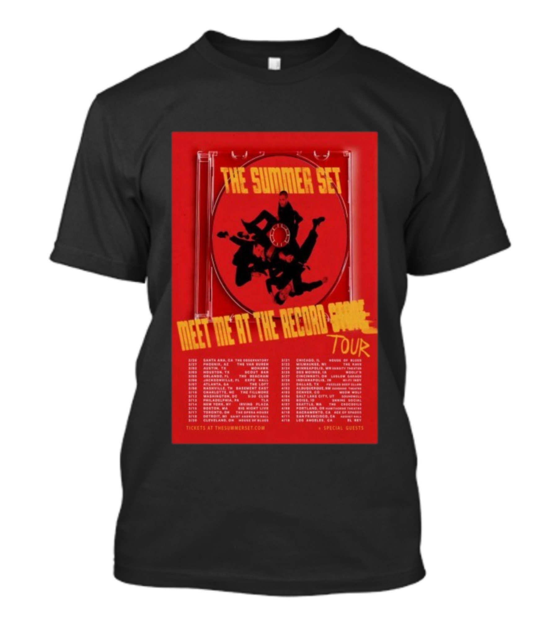 The Summer Set Meet Me At The Record Store Tour 2026 Dates Special Guests T-Shirt