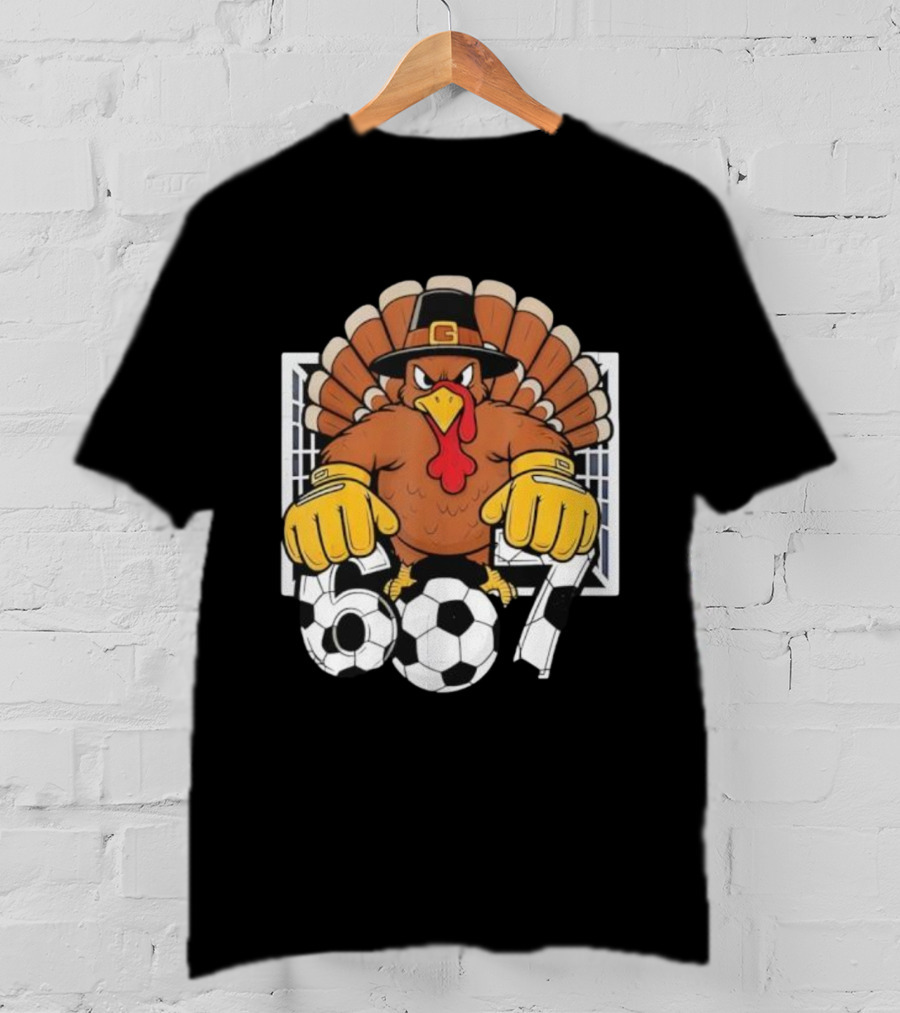Turkey Soccer Goalie 67 Six Seven Boys Thanksgiving T-Shirt