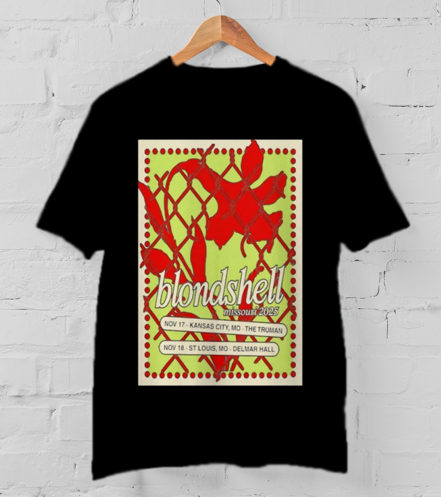Blondshell Missouri 2025 Tour Kansas City St Louis Nov 17 The Truman Nov 18 Delmar Hall T-Shirt