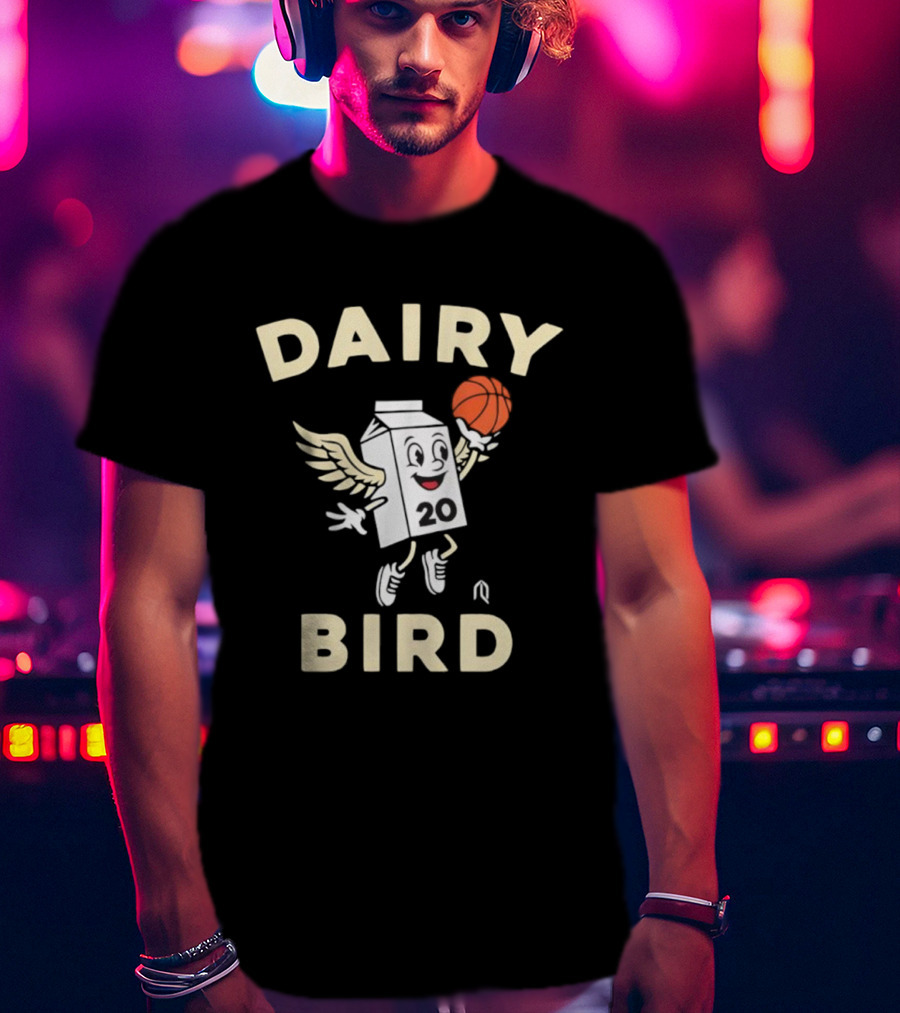 Dairy Bird 20 Winged Milk Carton Basketball T-Shirt