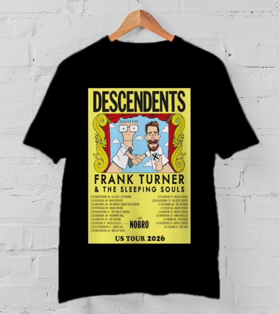 Descendents Frank Turner & The Sleeping Souls NOBRO US Tour 2026 With Concert Dates T-Shirt