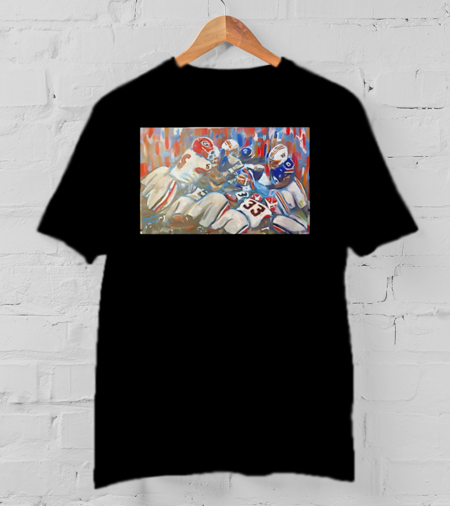 Georgia Vs Auburn Historic Gridiron Clash Power Passion And Glory In American Football Battle T-Shirt