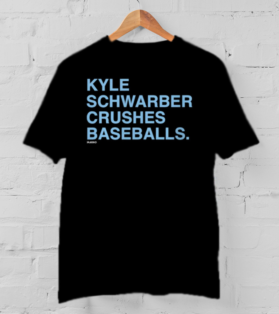 Kyle Schwarber Crushes Baseballs Bold Text Sports Design T-Shirt