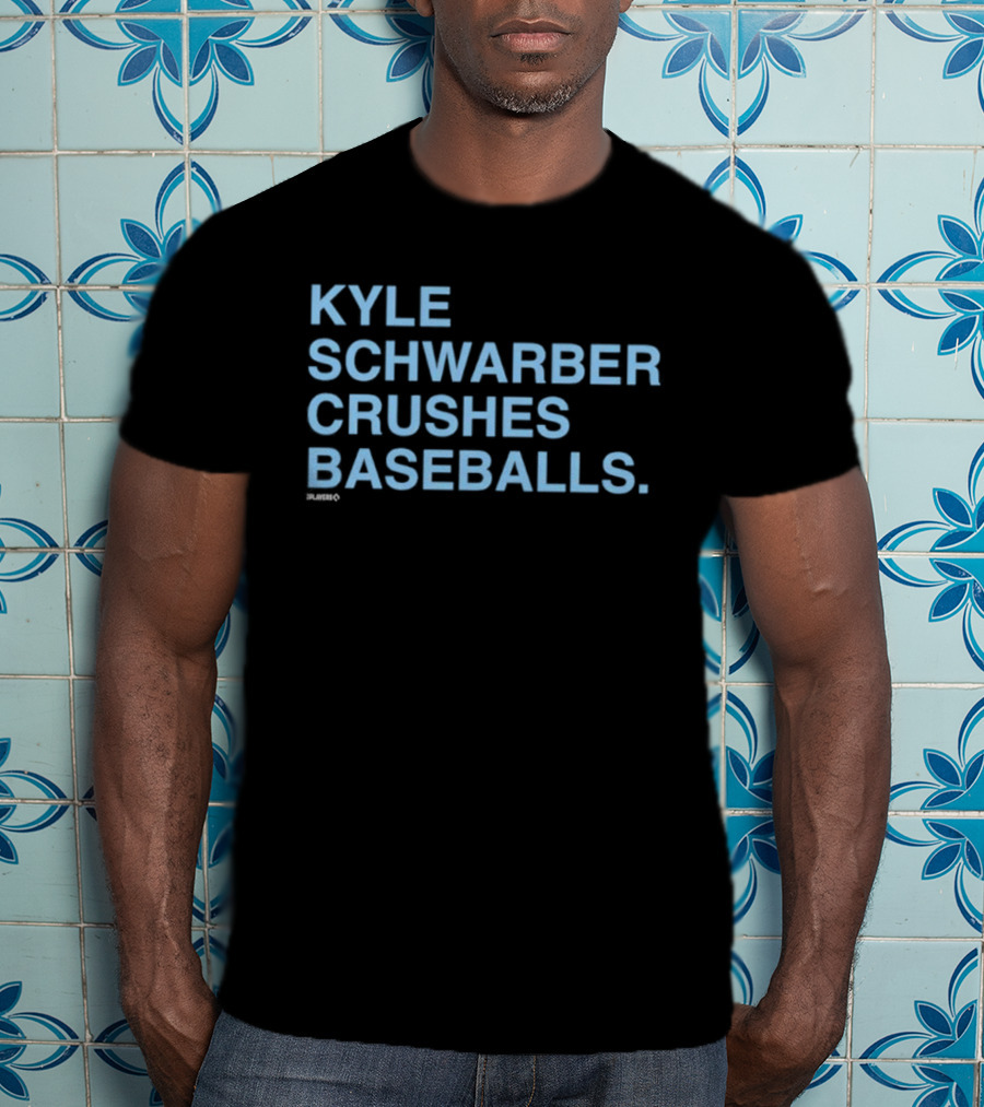 Kyle Schwarber Crushes Baseballs Bold Text Sports Design T-Shirt