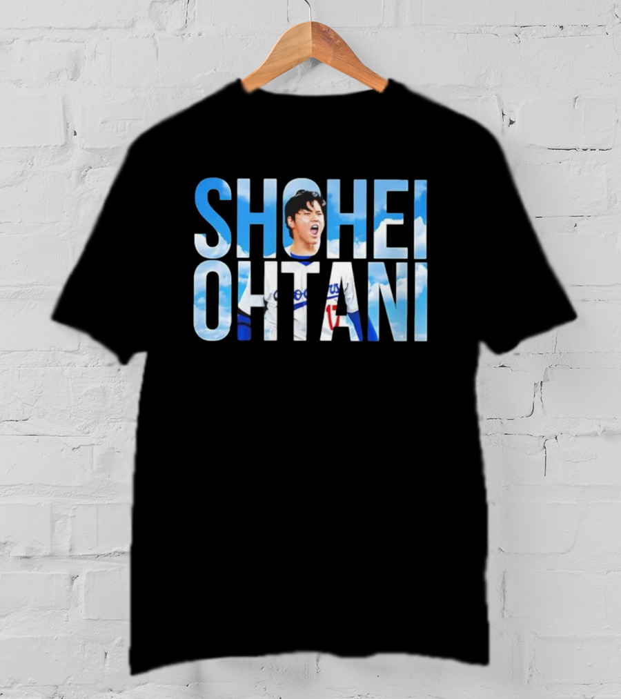 Shohei Ohtani Let's Go Dodgers With Blue Sky Letters T-Shirt