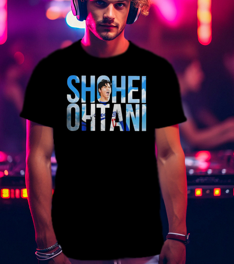 Shohei Ohtani Let's Go Dodgers With Blue Sky Letters T-Shirt