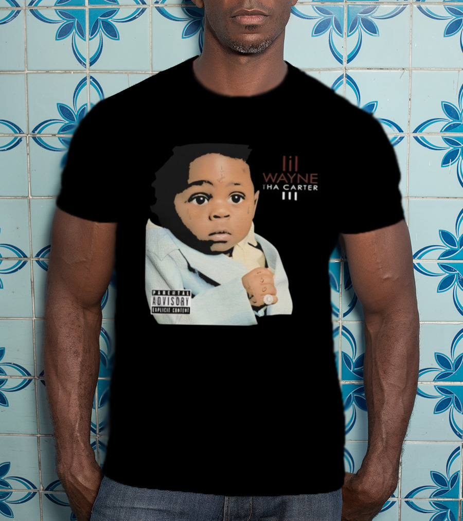 Lil Wayne Tha Carter III Album Cover Baby With Parental Advisory Explicit Content T-Shirt
