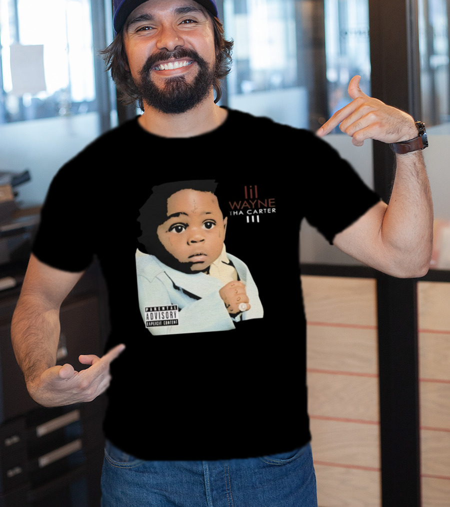 Lil Wayne Tha Carter III Album Cover Baby With Parental Advisory Explicit Content T-Shirt