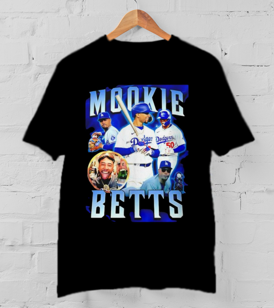 Mookie Betts LA Dodgers Player Collage T-Shirt