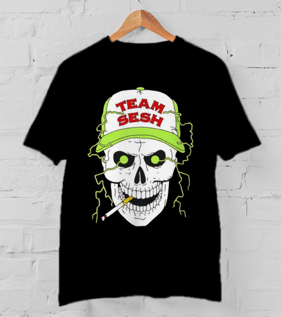 Team Sesh Skull Smoking Bone Tour North America 2025 T-Shirt