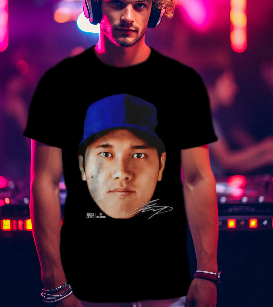 Shohei Ohtani Los Angeles Vintage Head Signature T-Shirt