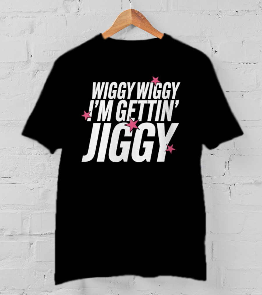 Wiggy Wiggy I'm Gettin' Jiggy Pink Stars T-Shirt