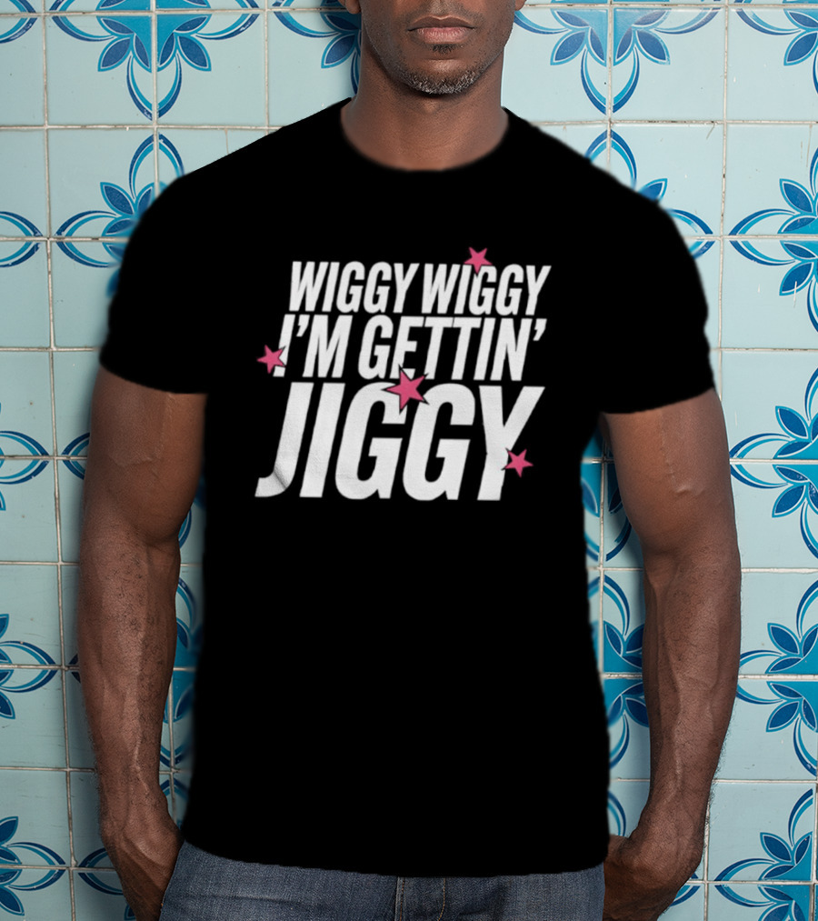 Wiggy Wiggy I'm Gettin' Jiggy Pink Stars T-Shirt