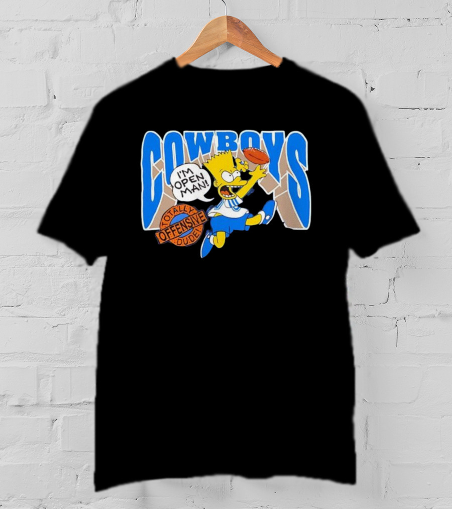 The Simpsons Bart Cowboys I'm Open Man Totally Offensive Dude T-Shirt