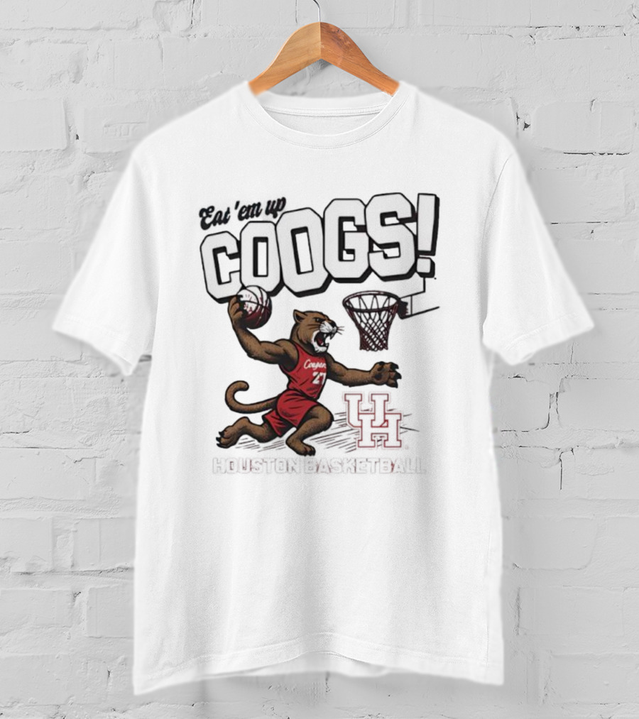 Eat 'Em Up Coogs Slam Dunk Houston Cougars Basketball Mascot T-Shirt