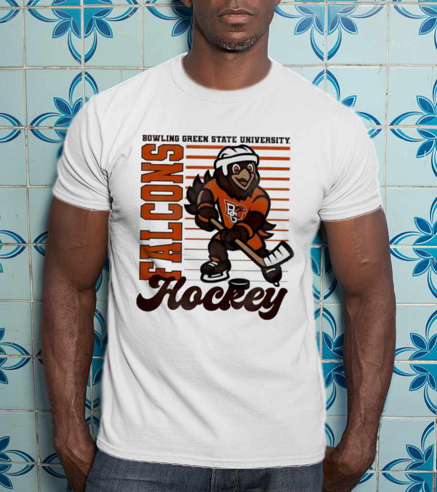 Bowling Green Falcons Freddy Falcon Hockey BG Mascot T-Shirt