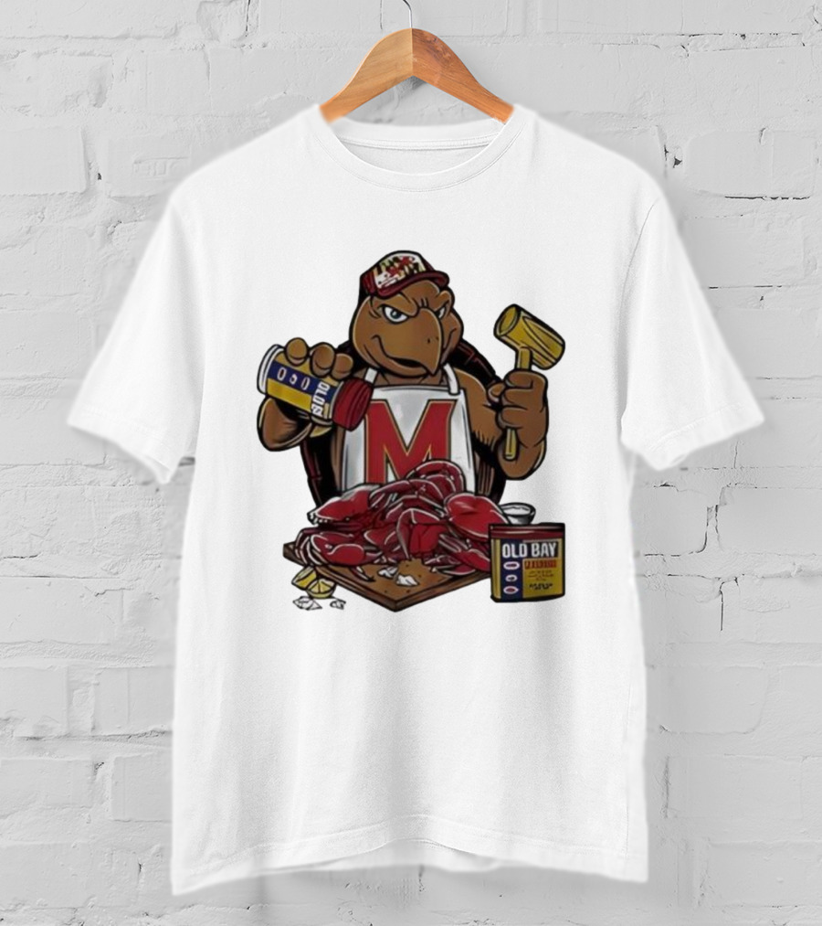 Maryland Terrapins Testudo Old Bay Crab Picking Maryland Pride T-Shirt