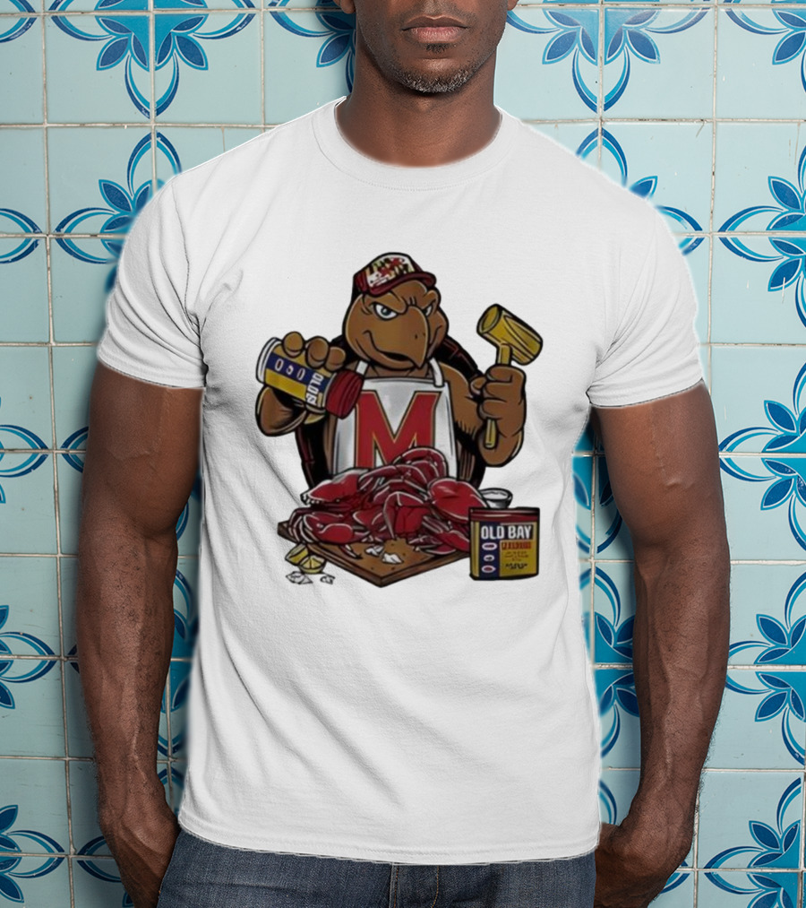 Maryland Terrapins Testudo Old Bay Crab Picking Maryland Pride T-Shirt