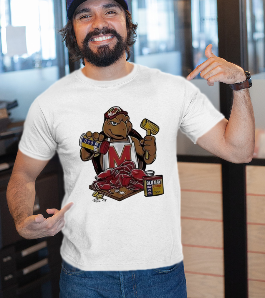 Maryland Terrapins Testudo Old Bay Crab Picking Maryland Pride T-Shirt