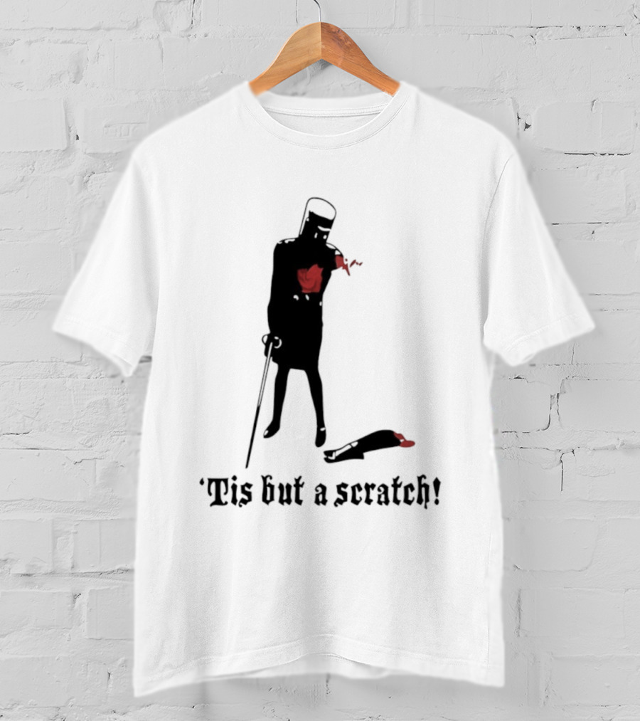 Monty Python Black Knight Tis But A Scratch Classic Quote T-Shirt