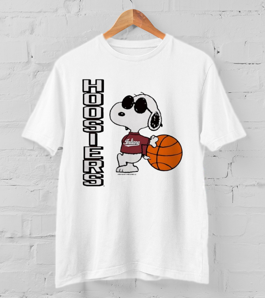 Indiana Hoosiers Peanuts Joe Cool Snoopy Basketball Fan Apparel T-Shirt